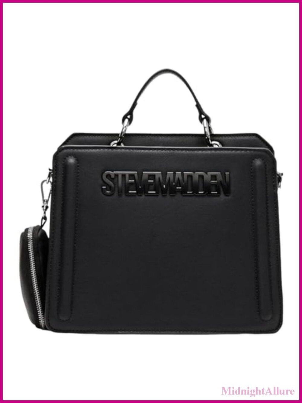 Steve Madden Bevelyn Satchel Convertible Crossbody Bag Removable Strap